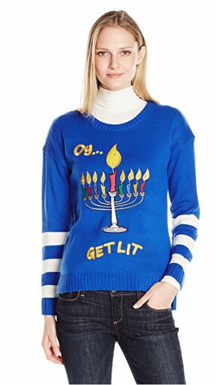 20+ Ugly Hanukkah Sweaters - Happiness is Homemade Ugly Hanukkah Sweater, Hanukkah Dinner, Hanukkah Sweater, Funny Hanukkah, Best Ugly Christmas Sweater, Cards Decoration, Hanukkah Cards, Jewish Food, Oversized Sweater Women