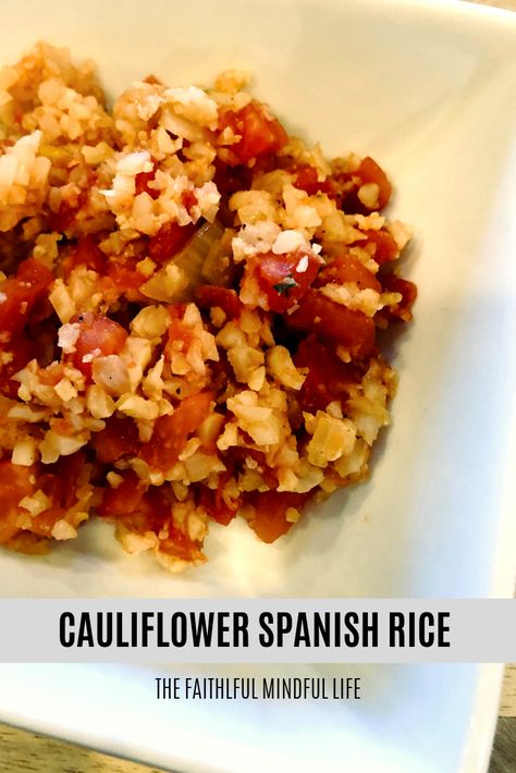 Cauliflower Spanish Rice is a compliment to any New Mexican or Mexican meal you make! Only three main ingredients and 15 minutes, start to finish. Cauliflower Spanish Rice, Mexico Spanish, Spanish Rice, New Mexican, Spanish Food, Mexican Restaurant, Dish Recipes, Cauliflower Rice, Diced Tomato