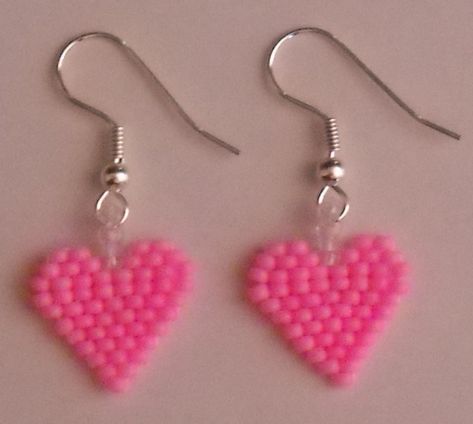 Valentines Beaded heart Earrings Bubble Gum Pink by FoxyMo… | Flickr Bohemian Wedding Earrings, Beaded Heart Earrings, Miyuki Beads Pattern, Valentines Collection, Seed Beads Earrings, Pink Heart Earrings, Art Perle, Beaded Heart, Valentines Earrings