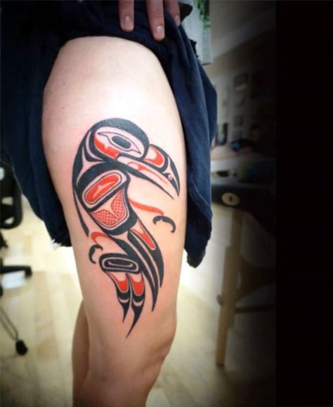 04 Haida Raven Tattoo Tatouage Haida, Haida Tattoo, Killer Whale Tattoo, 42 Tattoo, Orca Tattoo, Tattoo Meanings, Geometric Tattoo Arm, Whale Tattoos, Haida Art