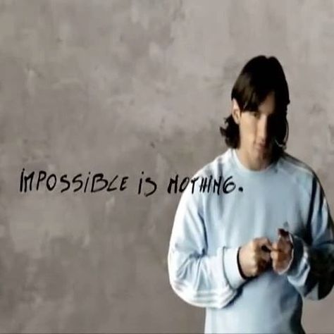 Top 100 soccer quotes photos Who remembers this commercial? Impossible is nothing. . Good things come out of the bad. See more http://wumann.com/top-100-soccer-quotes-photos/ Impossible Is Nothing, Find Quotes, Soccer Quotes, The Impossible, The Bad, Lionel Messi, Top 100, Soccer, Good Things