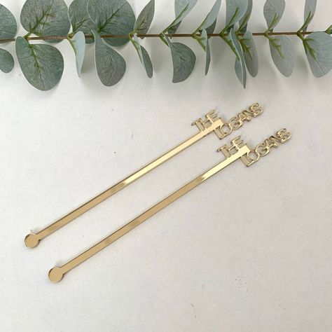 These “two rows” drink stirrers make a guest favor for your event. Champagne Party, Drink Stirrers, Cocktail Accessories, Star Wedding, Signature Cocktail, Valentine Decorations, Wedding Table, Wedding Favors, Decorative Items