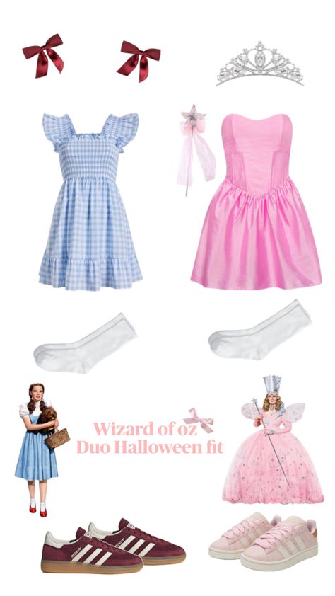 Wizard of oz #oz #goodwitch #wicked #2024 #trend #collage Halloween Duo Costume, The Wizard Of Oz Costumes, Halloween Duo, Halloween Duos, Duo Costumes, Duo Halloween Costumes, The Wizard Of Oz, Halloween Inspo, The Wizard