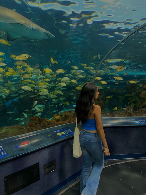 Aquarium Pics Ideas, Aquarium Aesthetic Outfit, Seaworld Outfit Ideas, Aquarium Instagram Pictures, Aquarium Fits, Aquarium Poses, Aquarium Photoshoot, Aquarium Outfit Ideas, Ripleys Aquarium Toronto