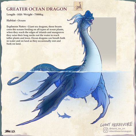 Dnd Blue Dragon, Ocean Monsters, Long Dragon, Pet Anime, Dragon Designs, Mythical Creatures Fantasy, Ice Dragon, Creature Artwork, Water Dragon