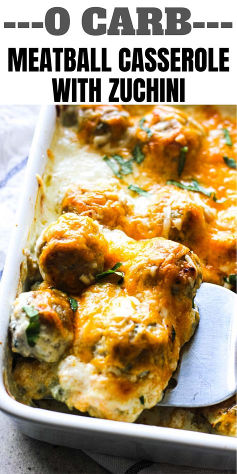 Keto Meatball Casserole, Casserole With Zucchini, Meatballs Casserole, Meatball Casserole, Low Carb Meatballs, Low Carb Low Fat Recipes, Best Low Carb Recipes, Carb Dinner, Low Carb Diet Recipes