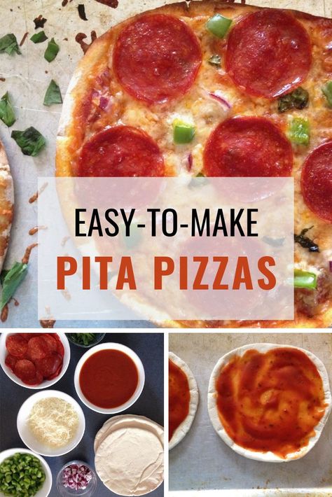 Pizza With Friends, Tuna Mousse, Pita Bread Pizza, Pita Pizza, Pita Recipes, Pita Pizzas, Pizza Appetizers, Diy Pizza, Dinner Party Menu