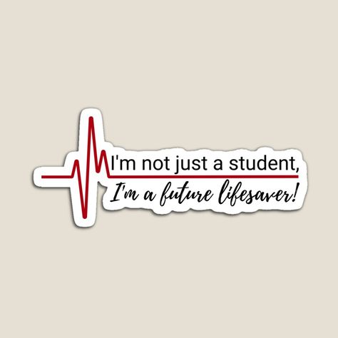 Get my art printed on awesome products. Support me at Redbubble #RBandME: https://www.redbubble.com/i/magnet/Nursing-Student-Sticker-Nursing-School-Sticker-Future-Lifesaver-Sticker-by-Noemill/159486467.TBCTK?asc=u Nursing Student Stickers, Nursing Stickers, Student Stickers, Nursing School Inspiration, Ed Nurse, Nursing Motivation, Nurse Inspiration, Nurse Stickers, Nursing Fashion