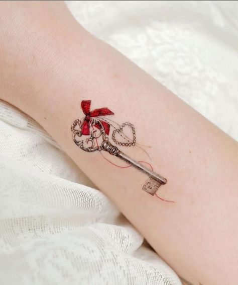 A women's lifestyle destination dedicated to style, entertainment, love, and living beautifully. Vintage Key Tattoos, Skeleton Key Tattoo, Key Tattoo Designs, Feminine Back Tattoos, Key Tattoos, Key Tattoo, Finger Tattoo Designs, Fairy Tattoo Designs, Bow Tattoo