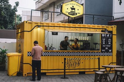 Shipping Container Bar, Food Containers Design, Shipping Container Restaurant, Shipping Container Cafe, Container Coffee Shop, Street Food Design, Food Stall Design, Container Restaurant, Container Cafe