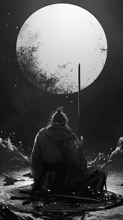 #midjourney #midjourneyart #visual #fyp #foryou #foryoupage #pourtoi #... | TikTok Manga Art Wallpaper Dark, Dark Manga Aesthetic, Midjourneyart Anime, Miyamoto Musashi Art, Tiktok Slideshow, Musashi Miyamoto, Japanese Art Samurai, Dragon Ball Z Iphone Wallpaper, Spartan Tattoo