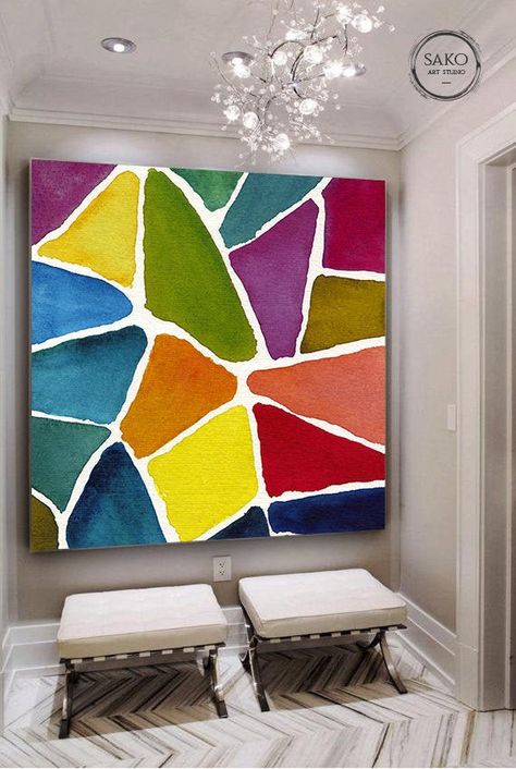 Welcome Canvas Painting Diy, Multicolor Abstract Painting, Modern Abstract Painting Ideas, Expressionism Art Painting, Abstract Texture Painting, Texture Composition, Rainbow Artwork, Paintings Unique, Example Of Abstract