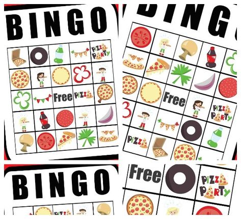 Free Printable Pizza Party Bingo Cards Pizza Party Activities, Play Pizza Shop, Ninja Turtle Birthday Theme, Pizza Activities, Pizza Tumblr, Kids Pizza Party, Bingo Free Printable, Pizza Party Ideas, Printable Pizza