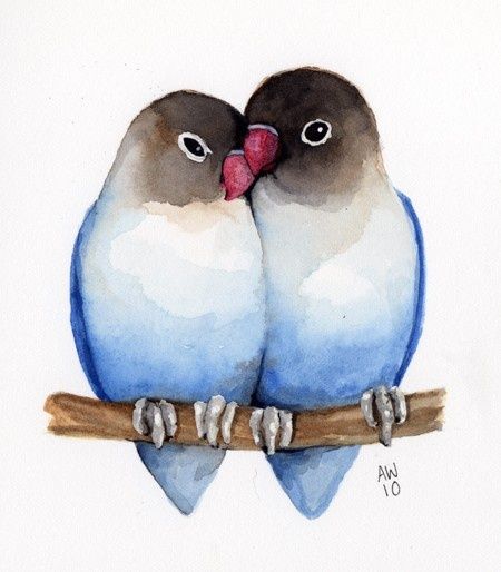 Watercolour Inspiration, Soyut Sanat Tabloları, Blue Birds, 수채화 그림, Bird Drawings, Watercolor Inspiration, Watercolor Bird, Watercolor Animals, Birds Painting