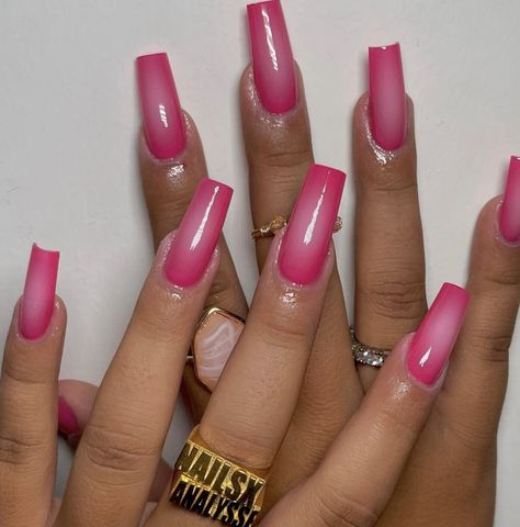 Flashy Pink Nails, Hot Pink Chrome Nails Designs, Hot Pink Baddie Nails, Prom Nails Hot Pink, Square Hot Pink Nails, Hot Pink Square Acrylic Nails, Hot Pink Acrylic Nails Coffin, White And Hot Pink Nails, Nail Inspo Hot Pink