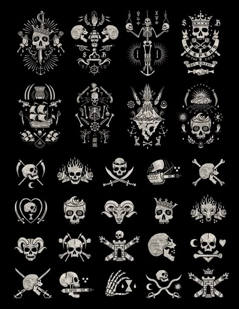 Pirate Skull Tattoos, Skulls And Bones, Pirate Tattoo, Navi A Vela, Pirate Art, Skull Bones, Geniale Tattoos, Dark Art Tattoo, Pirate Skull