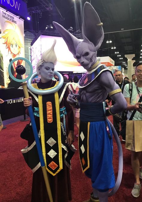 Whis and Beerus Dbs Whis X Beerus, Beerus Cosplay, Dragonball Cosplay, Dbz Cosplay, Lord Beerus, Bat Man, Cat Cosplay, Cool Halloween Costumes, Couples Costumes