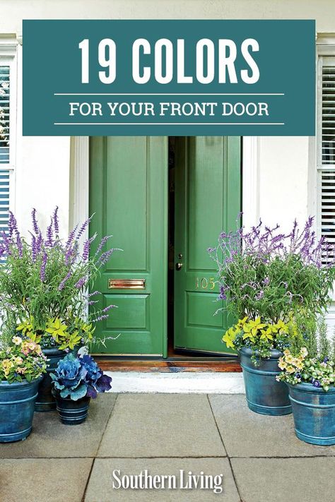 Painted Front Door Ideas, Bold Front Door Colors, Blue Interior Doors, Bold Front Door, Interior Door Colors, Exterior Paint Color Combinations, Front Door Color, Front Door Interior, Porch Design Ideas