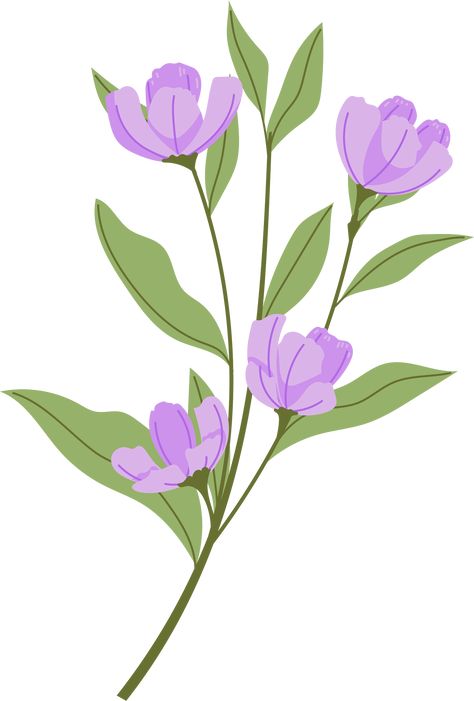 Digital Flower Painting, Flower Vector Image, Purple Flower Illustration, Flowers Vector Illustration, Purple Flowers Drawing, Purple Illustration Art, Purple Flower Drawing, Simple Flower Illustration, Flower Illustration Simple