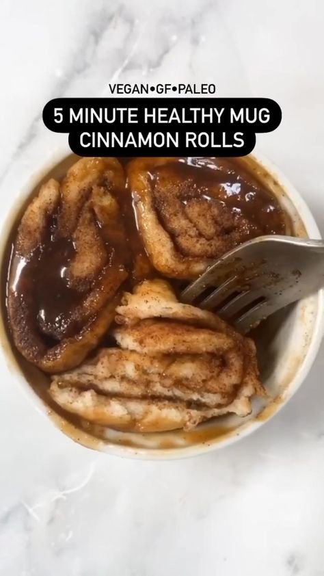 Healthy Cinnamon Rolls, Burn Fat Fast, Mug Recipes, Healthy Sweets Recipes, Vegan Sweets, Single Serve, Healthy Sweets, Cinnamon Roll, Healthy Dessert Recipes