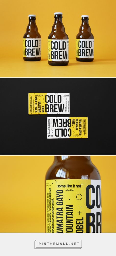 Cold Brew Packaging Bottle Labels, Coffee Label Design Stickers, Cold Brew Label, Cold Brew Bottle, Cold Brew Packaging, Coffee Project, Magazine Wall, Label Ideas, Coffee Label