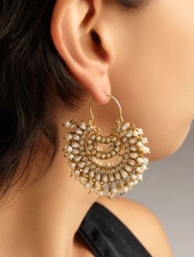 Pearl Jhumka Earrings Buy Pearls, 2 Earrings, Cheap Sunglasses, India Jewelry, Indian Earrings, Jhumka Earrings, Royal Jewelry, Traditional Jewelry, Ethnic Jewelry