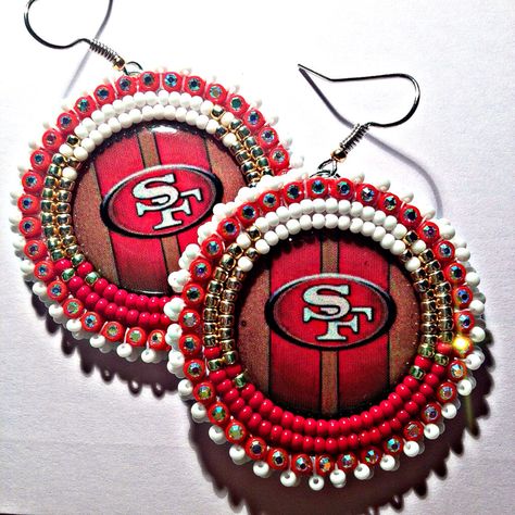 San Fransisco 49ers! $20 Bead Work, Crochet Earrings, Crochet Patterns, Beads, Crochet, Pattern, Quick Saves