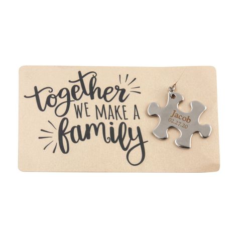 Personalized Puzzle Piece Key Chain with Card Puzzle Piece Sayings, Puzzle Quotes, Ring Paper, Puzzle Piece Crafts, Personalized Puzzle, Family Puzzle, Church Inspiration, Career Center, Family Puzzles