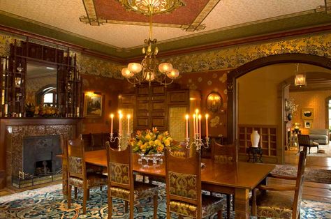 Image Source   Image Source   Image Source   Image source   Image source Dining Room Victorian, Queen Anne House, Old House Interior, Victorian Interior, Victorian Interiors, Bungalow Design, Victorian Decor, Aesthetic Movement, Interior Modern