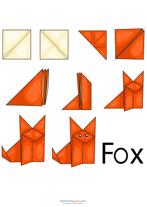 The fox says you should increase your mental dexterity by folding origami! This free and printable fox origami template is a great Origami Instructions Easy, Architecture Origami, Origami Templates, Origami Diamond, Origami Architecture, Origami Swan, Creative Origami, Origami Ball, Origami Decoration