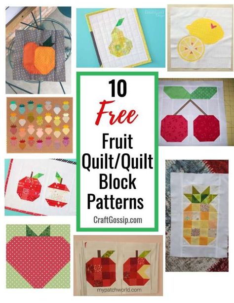 10 Free Fruit Quilt Patterns – Quilting Fruit Quilt, Round Quilt, Sewing Patterns For Babies, Interesting Angles, Unique Quilt Pattern, Mini Patchwork, Chicken Bowls, Mini Quilt Patterns, Whimsical Nature