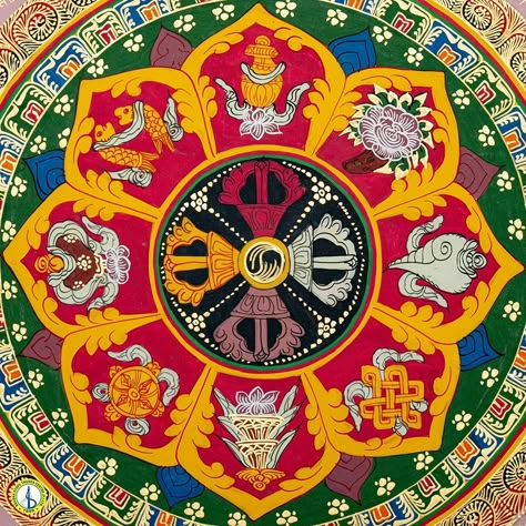 Mantra Mandalas combine sacred words and images, with mantras enhancing the mandala’s significance and the mandala helping focus meditation. Together, they create a powerful meditative experience. Follow us for more insights into Buddhist Thangka art! DM us for inquiries! #mantramandala #thangkapainting #boudhastupathangkacenter #tibetanart #art #thanka #thangkacollections #thangkaartist #tibetanthangka #tibetanbuddhist#peace #mantra #dharma#painting #healing #buddha #handmade Buddhist Mandala Art, Aum Art, Thanka Paintings, Tibetan Mandala Art, Peace Mantra, Mandala Buddhist, Focus Meditation, Buddhist Thangka, Buddhist Mandala