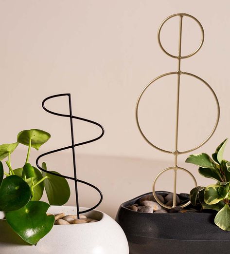 Mini Trellis Plant Sticks, Small - Gold Borromean | VivaTerra Potted Plant Trellis, Mini Trellis, Stand For Plants, Plant Sticks, Gifts For Plant Lovers, Gifts For Gardeners, Plant Trellis, Trellis Plants, Indoor Jungle