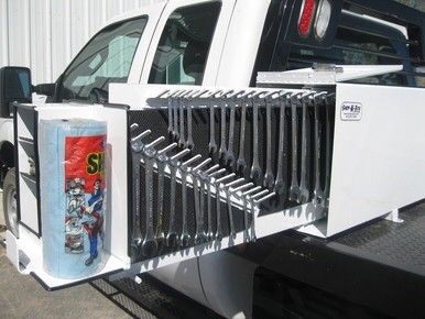 tool carrier headache rack | ... : RE: Looking for drawer type tool boxes to go behind headache rack Flatbed Tool Box Ideas, Truck Tool Box Ideas, Truck Toolbox Organization, Service Truck Ideas, Work Truck Ideas, Truck Bed Ideas, Tool Box Ideas, Truck Bed Trailer, Flatbed Truck Beds