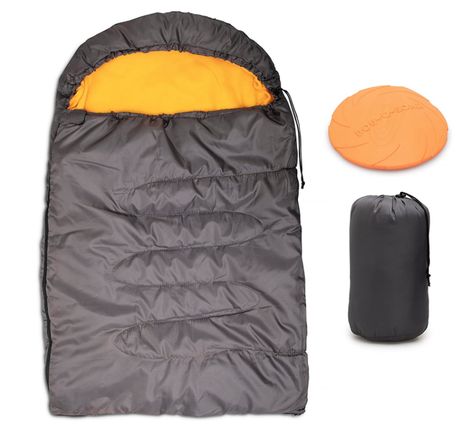 Xepilu Pond Dog Sleeping Bag Premium construction with a waterproof polyester outer-shell (grey) and super soft, comfortable and cozy fleece inner (orange) - effortless to clean and quick drying! AD| Dog Sleeping Bag, Whippet Puppies, Dog Cave, Bed Picture, Portable Bed, Whippet Dog, Orthopedic Dog Bed, Camping Bed, Sleeping Dogs