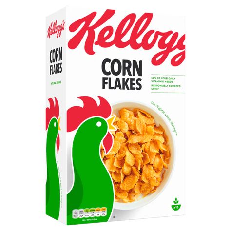 Kellogs Cereal, Corn Flakes Cereal, Kellogg's Corn Flakes, Cereal Brands, Daily Vitamins, Corn Flakes, Nutrition Information, Vitamin D, Entertainment Food