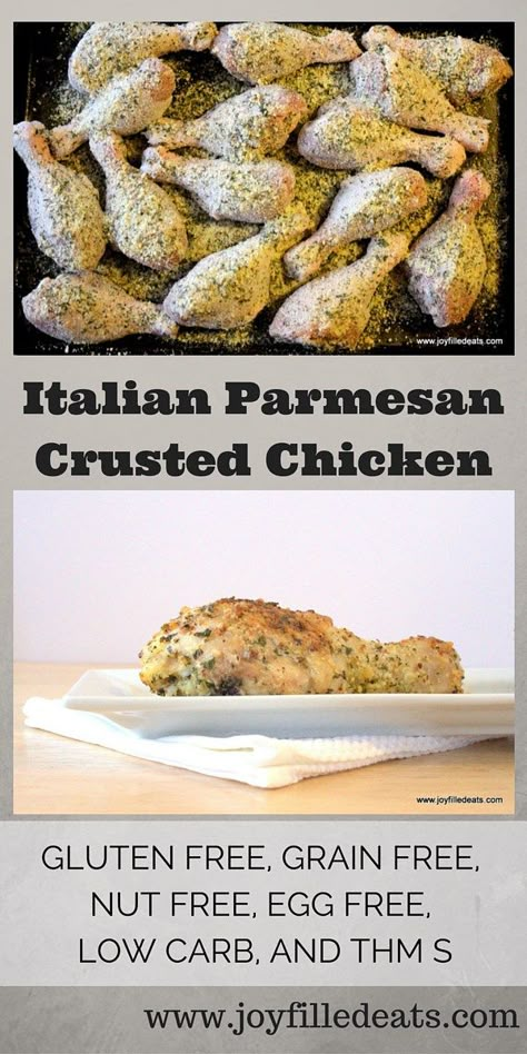 Italian Parmesan Crusted Chicken - gluten free, grain free, nut free, egg free, low carb, and THM S Easy Parmesan Crusted Chicken, Boiled Egg Diet Plan, Joy Filled Eats, Low Carb Chicken Recipes, Parmesan Crusted Chicken, Thm Recipes, Parmesan Crusted, Crusted Chicken, Low Carb Paleo