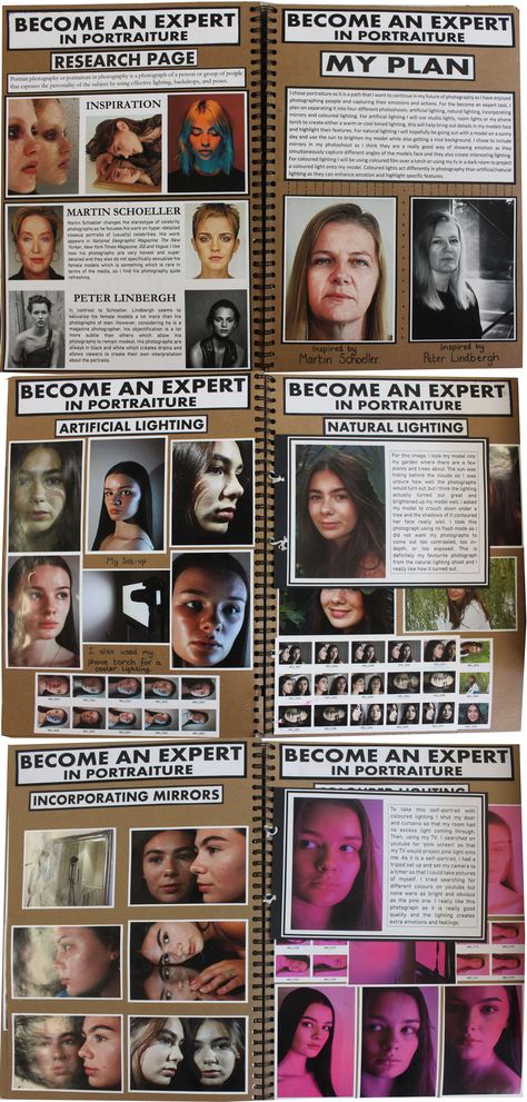 Portraiture A Level Sketchbook, Photographer Research Page Gcse, Portraiture Sketchbook, Presenting Photos Gcse Art, Photography Artist Research, Grade 9 Photography Gcse Sketchbook, Gcse Art Portraiture, Portraiture Title Page, Alevel Photography Final Piece