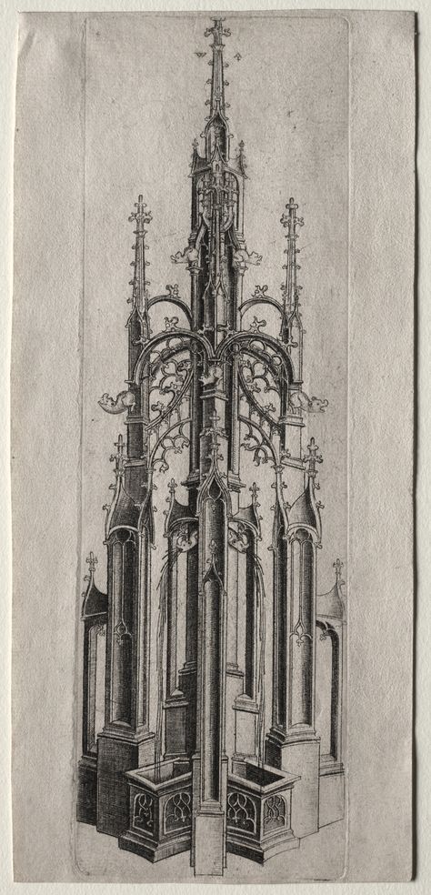 Design for a Gothic Fountain : Master W with the Key (Flemish) : Free Download, Borrow, and Streaming : Internet Archive Gothic Fountain, Family Manor, Water Fountain Design, Gothic Statue, Environment Reference, Tutorial Drawing, Gothic Castle, Fountain Design, Cleveland Museum Of Art