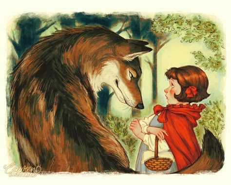 Lauren 🧃 | “Good day to you, Little Red Riding Hood.” . Finally got around to making an illustration based on Little Red Riding Hood 🙏 I’m really… | Instagram Fairytale Vibes, Red Riding Hood Story, Red Riding Hood Wolf, Red Riding Hood Art, Storybook Illustration, Wolf Illustration, The Big Bad Wolf, Fairy Tale Illustration, Storybook Art