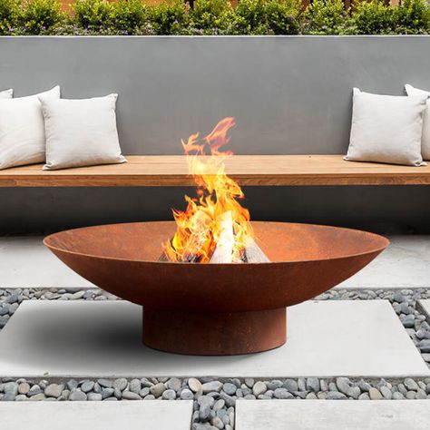 Fire Pits Outdoor, Large Fire Pit, Fire Pots, Fire Pit Landscaping, Round Fire Pit, Fire Pit Bowl, Steel Fire Pit, Fire Pit Area, Fire Pit Designs