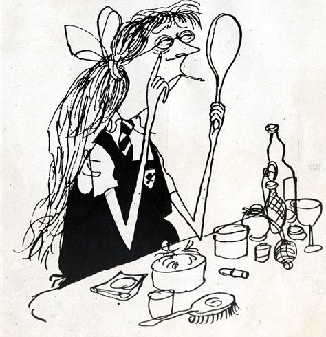 Searle's spindly characters of St Trinian's were distinctive with stockinged legs, ferocious expressions and their dastardly acts of torture Funny Dark, Ronald Searle, Illustration Character Design, Book Illustration, Graphic Design Illustration, Character Illustration, Drawing Inspiration, Cartoon Drawings, Line Drawing