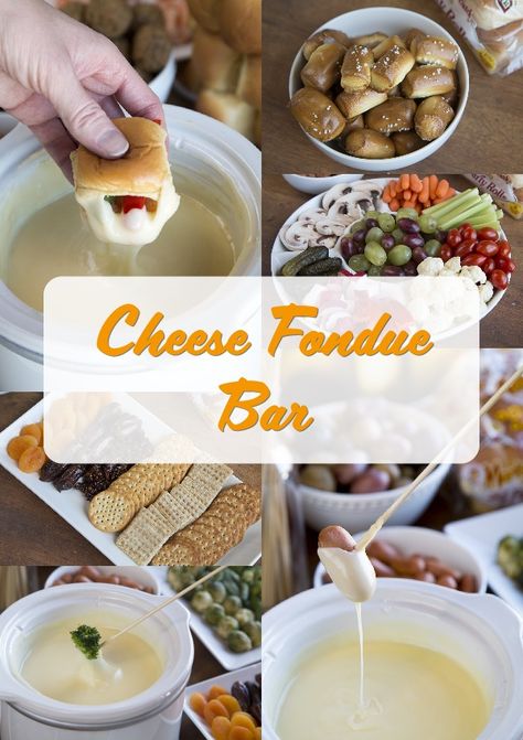 Fondue Station Bar Ideas, Interactive Dinner Ideas Families, Bread For Fondue, Fondue At Wedding, Bridal Shower Fondue Bar, Brunch Fondue Ideas, Party Fondue Ideas, Fondue Party Ideas Cheese, Fondue Platter Ideas