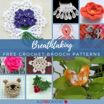 20+ Breathtaking Free Crochet Brooch Patterns | AllFreeCrochet.com Crochet Brooch Pattern Free, Crochet Brooch Pattern, Crochet Pins, Brooch Pattern, Brooch Ideas, Crochet Appliqué, Pikachu Crochet, Crochet Puff Flower, Crochet Beautiful