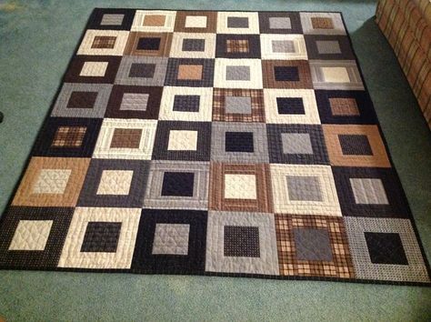 Brown Quilts Color Combos, Dark Green Quilt, Quilts For Men, Quilts For Men Patterns, Masculine Quilts, Modern Quilting Designs, Big Block Quilts, Sunflower Quilts, Flannel Quilts