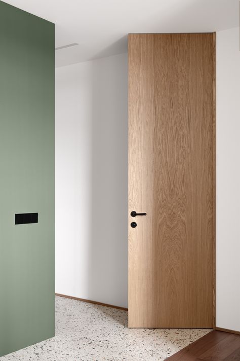 Residential apartment on Behance Modern Wood Doors Interior Bedrooms, Scandinavian Interior Doors, Inside Doors Ideas Interiors, Internal Doors Modern, Modern Wood Doors, Apartment Behance, Apartment Doors, Photography Interior Design, Inside Doors