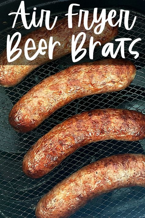 Air Fryer Brats | Foodtastic Mom #airfryerrecipes #bratsrecipes #bratsinairfryer Air Fryer Bratwurst, How To Air Fry Brats, Air Fryer Brats Recipes, Air Fried Brats, Air Fryer Brats, Brats In Air Fryer, Airfryer Brats, Brats Air Fryer, Beer Brats In Air Fryer