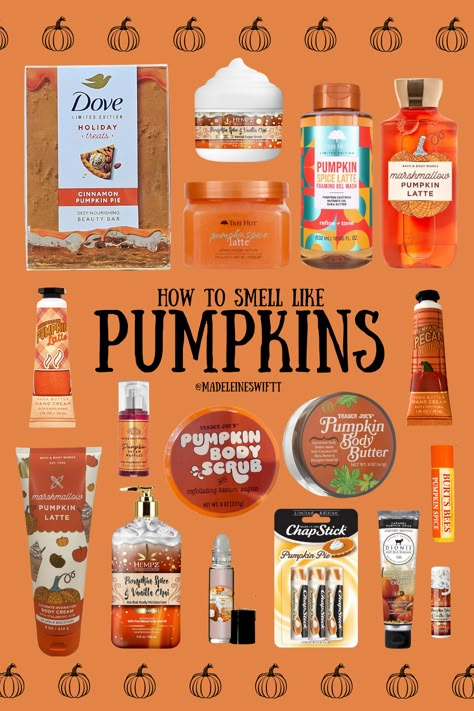 Fall Shower Products, Autumn Shower Routine, Pumpkin Body Care, Autumn Body Care, Fall Body Wash, Fall Hygiene Products, Halloween Skin Care, Fall Shower Routine, Fall Body Care