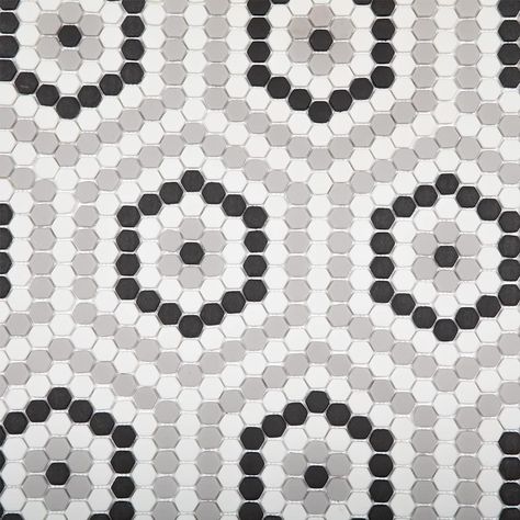 Soulscrafts Recycled Glass Mosaic Tile 1 Inch Hexagon for Kitchen Backsplash Bathroom Floor & Wall Tile (White, Black & Grey Mixed, 10 Sheets/Box) - Amazon.com Black White Mosaic Tile, Hexagon Black And White Tile, Small Hexagon Tile Bathroom Floor Black And White, Black And White Hexagon Tile Bathroom Floor Patterns, White Glass Backsplash, Backsplash For Kitchen, Beaumont Shadow 1.5 In. Hexagon Ceramic Mosaic, Backsplash Bathroom, Glass Backsplash