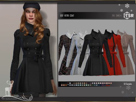 The Sims Resource - VETRI COAT Sims 4 Cc Cold Weather Clothes Female, Sims 4 Winter Coat, Dansimsfantasy Cc, Sims 4 Elegant Cc, Boho Fashion Spring, Sims 4 Hair Male, Ts4 Mods, Sims Inspiration, Feminine Clothes